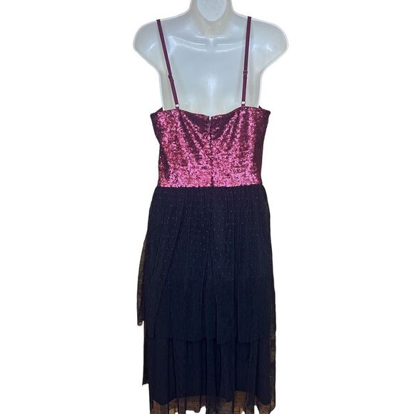 Dress the Population Sequin Tiered Point D'Esprit Dress NWT Size Small - Picture 3 of 6